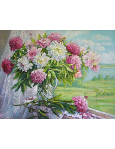 Пионы на подоконнике (R-0361)